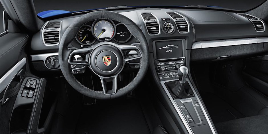 Porsche Cayman GT4 Innenraum Interieur manuelles Schaltgetriebe