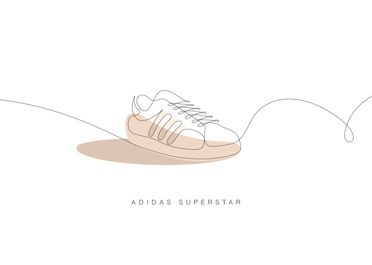one line sneaker illustration adidas superstar