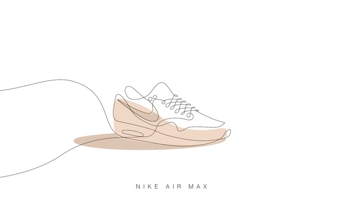 one line nike air max illustration sneaker