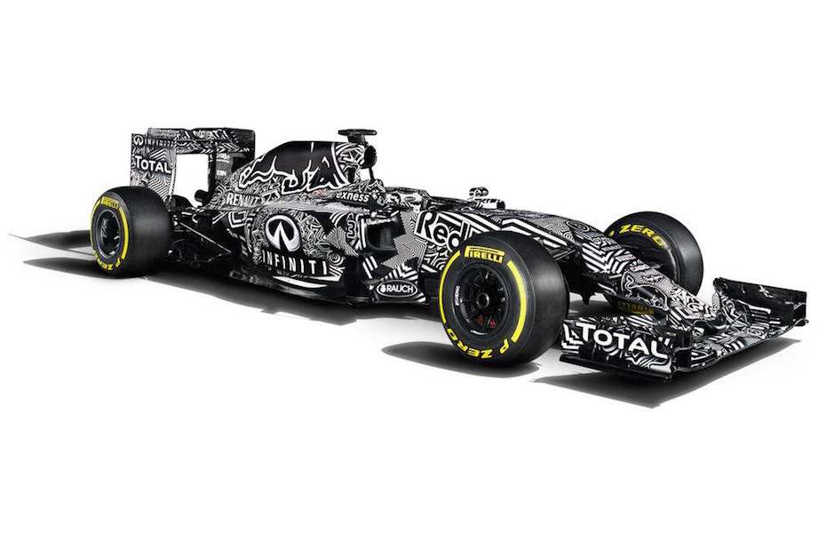 Red Bull Racing RB11 Camouflage Jerez Test Livery Formel 1 schwarz weiß Erlkönig