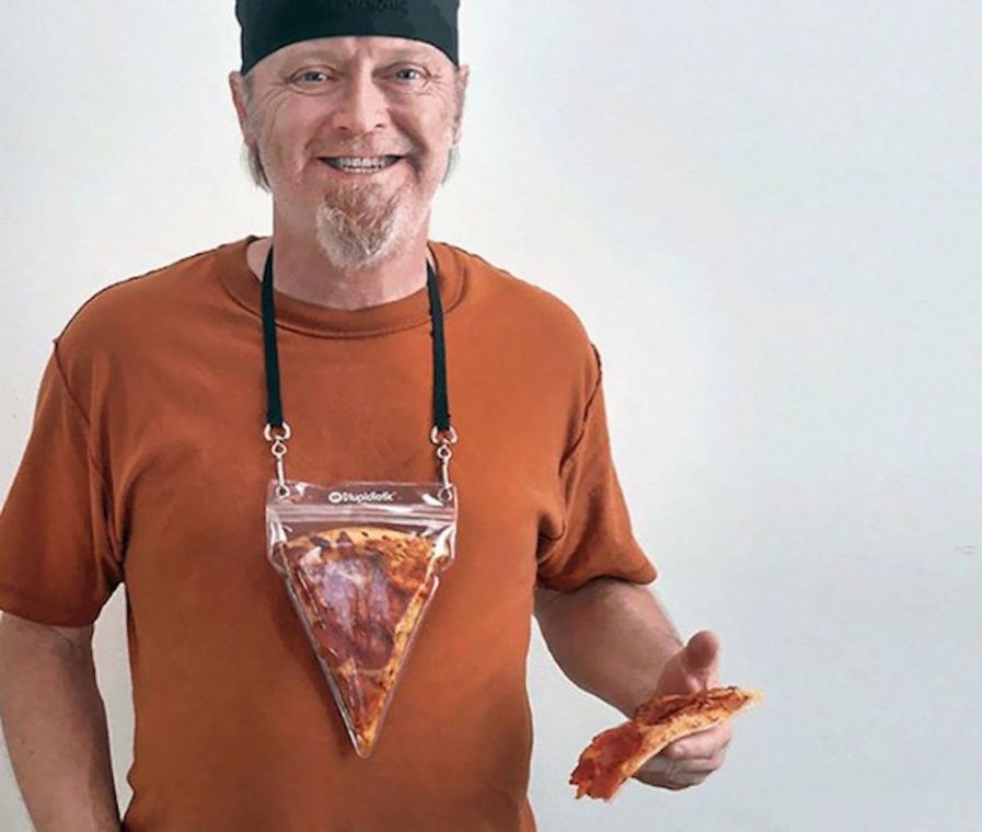 Portable Pizza Pouch Pizzatasche Halskette Stupidiotic Funartikel Scherzartikel