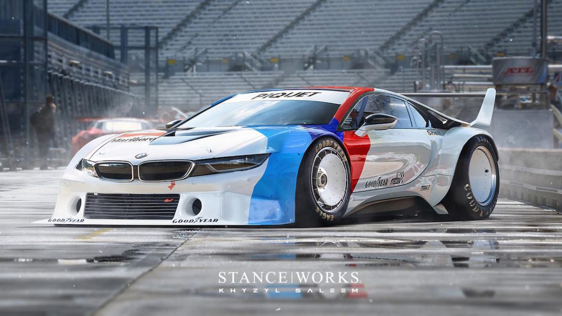 BMW ProCar i8 Rendering Khyzyl Saleem Photoshop Chopped BMW M1 Hommage Rennstrecke Aggressiv Rennwagen PIQUET BWM M Heckspoiler Bodykit