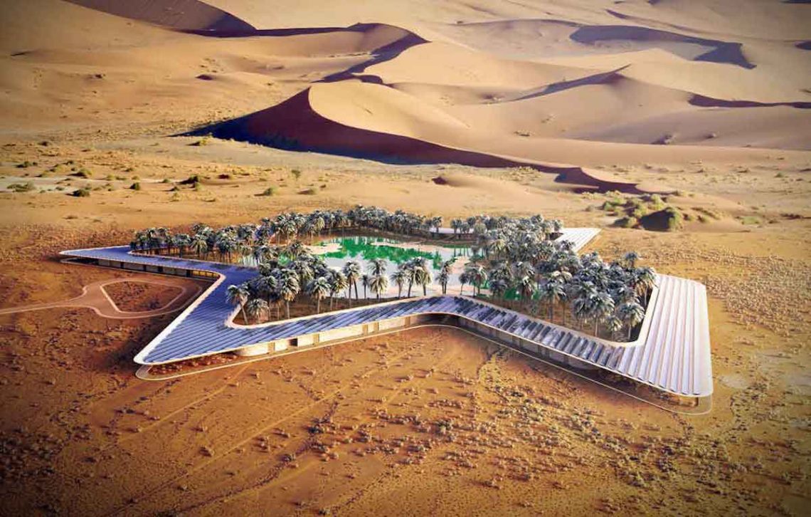 Oasis Eco Resort Baharash Architecture Öko Natur Wüste Hotel Spa Relax Resort VAE Emirate Dubai Leonardo Di Caprio Liwa