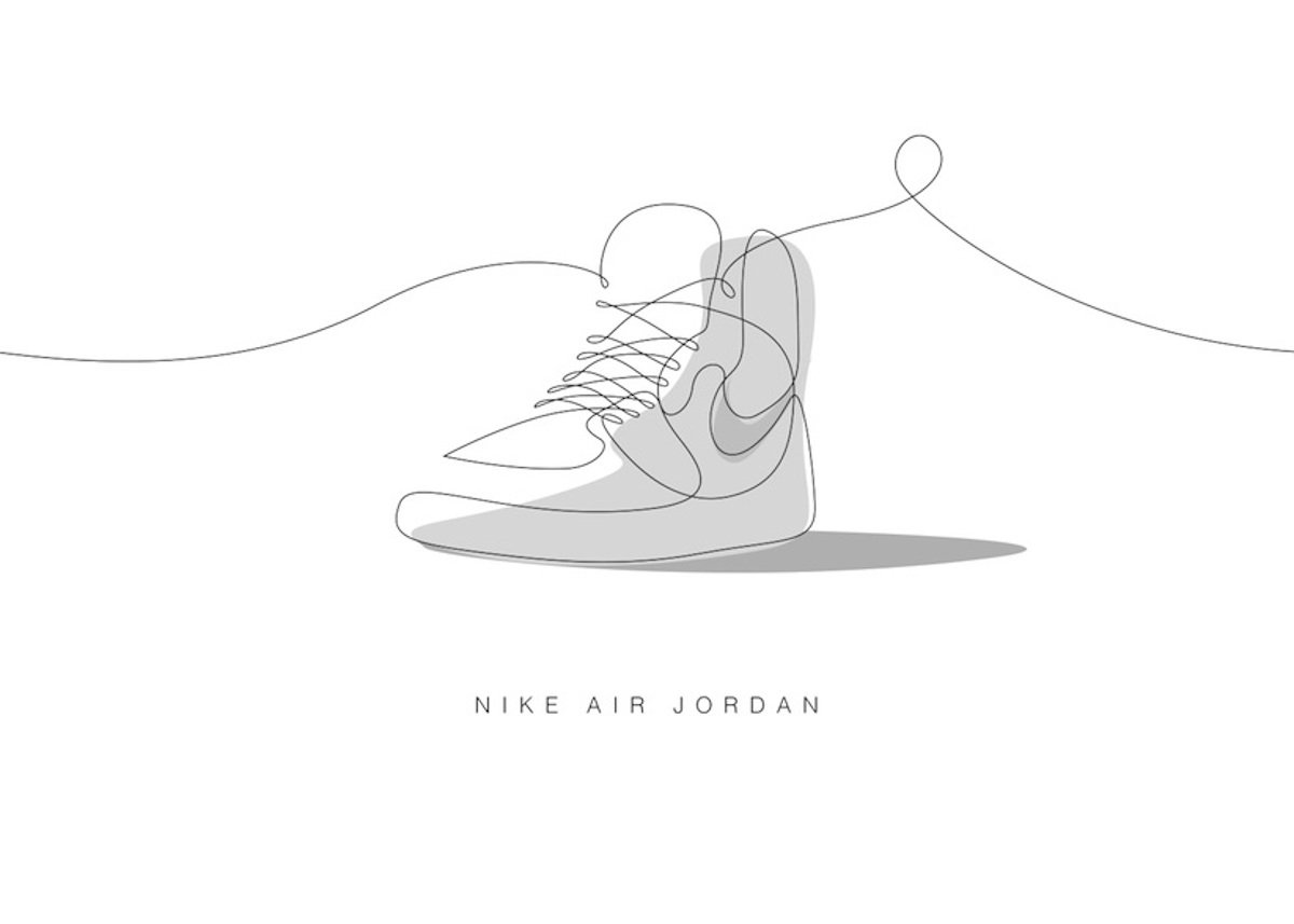 One Line Illustration Nike Air Jordan Kunst