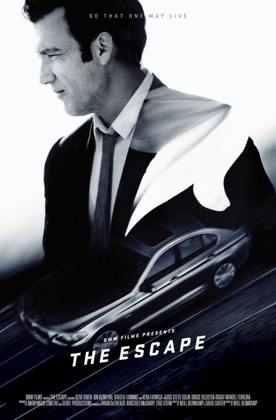 BMW Films The Escape Poster Clive Owen Limousine Anzug Krawatte