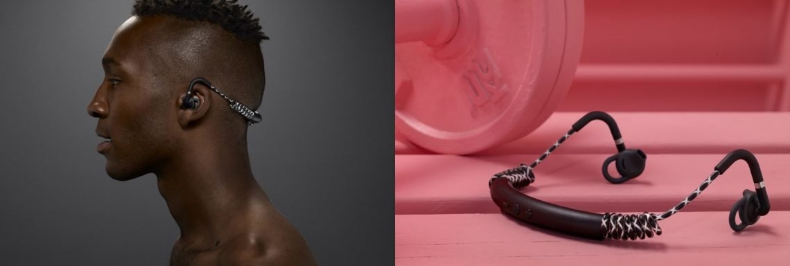 Urbanears Stadion Test schwarz Workout Hantel Kopf Profil Kopf