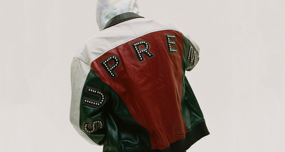 Supreme SS 2018 Spring Summer Frühjahrskollektion Lederjacke SS rot weiß grün Mann