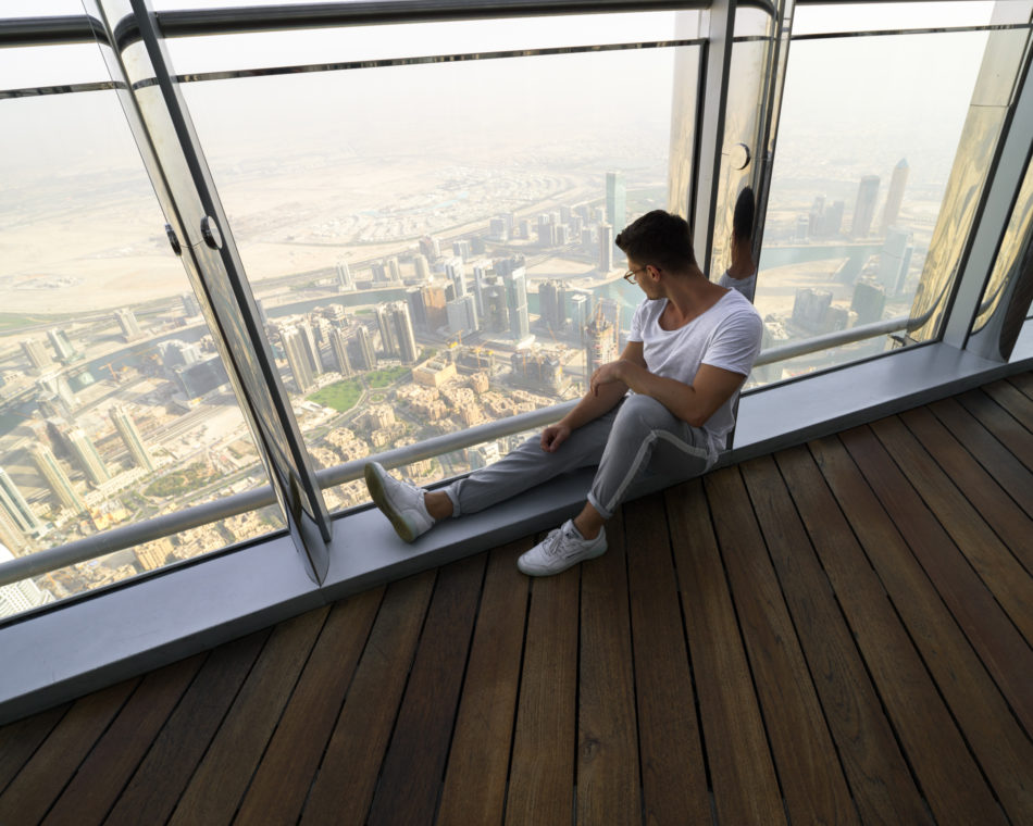 Burj Khalifa At The Top SKY Plattform Panorama Dubai